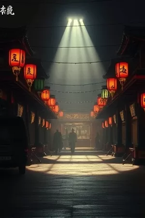《午夜测绘》封面，凌晨街道上的测量仪三脚架